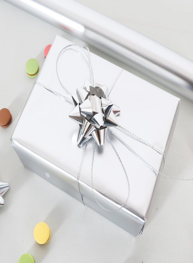 بيشيدا لفة ورق تغليف فضي معدني من بيشيدا، 17 بوصة × 32.8 قدم، ورق تغليف هدايا بلون موحد لحفلات الزفاف وأعياد الميلاد والتخرج وعيد الميلاد - Image 2